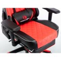 SILLA GAMER CON PARLANTES, LUCES Y ALMOHADON MASAJEADOR - ROJA/NEGRA SILLA GAMER CON PARLANTES, LUCES Y ALMOHADON MASAJEADOR - ROJA/NEGRA