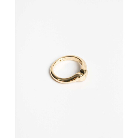 Anillo De Corazón Bañado En Oro Dorado