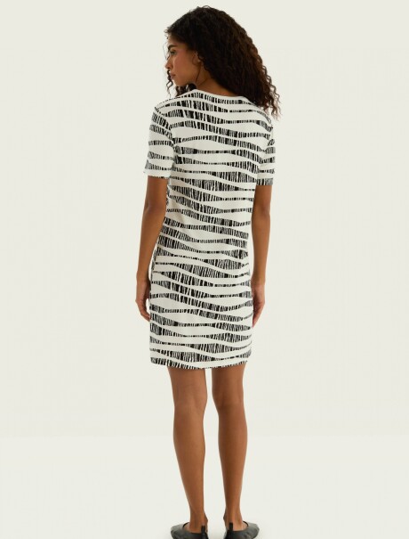 VESTIDO CORTO ESTAMPADO BLANCO