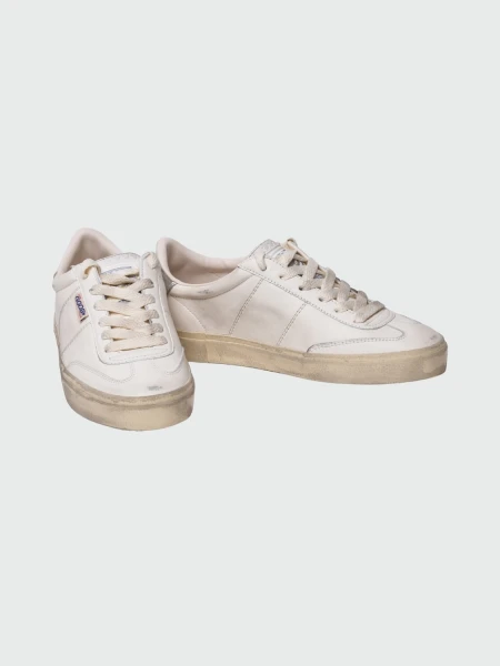 Golden Goose-Championes de cuero acordonados, Soul star Blanco