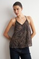Top animal print tostado