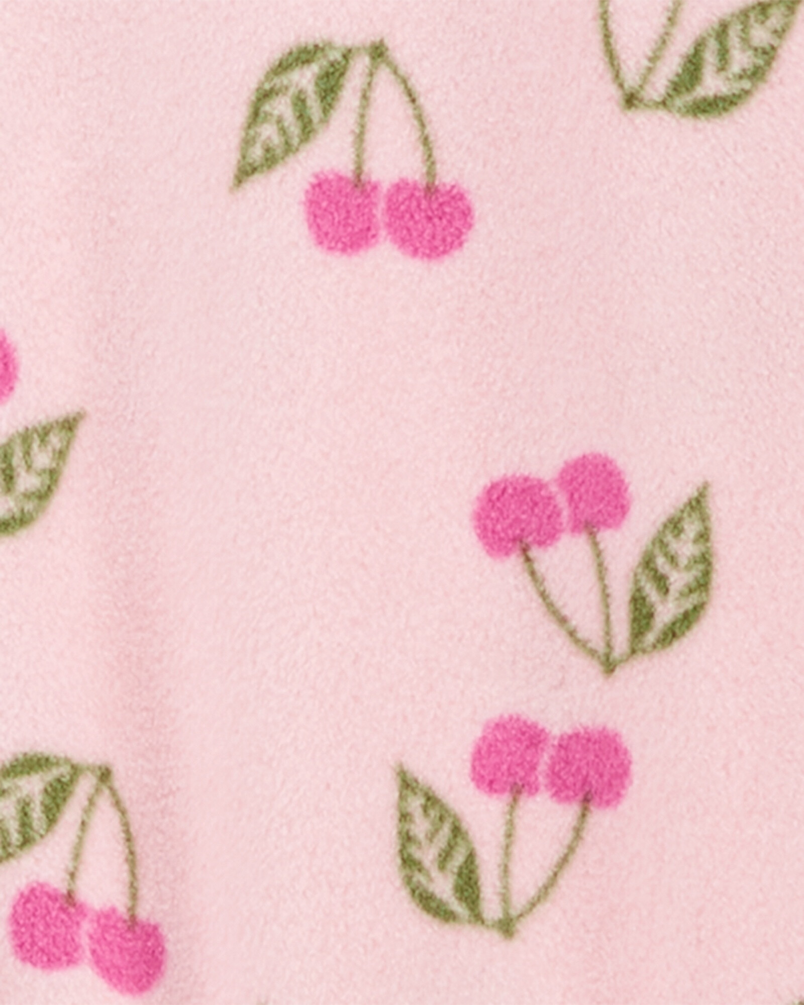 Pijama uno pieza de micropolar, con pie, diseño cerezas Sin color