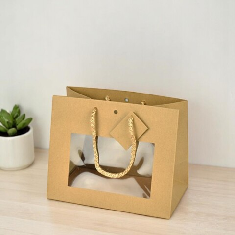 Bolsa con ventana 24x14x19 cm MADERA