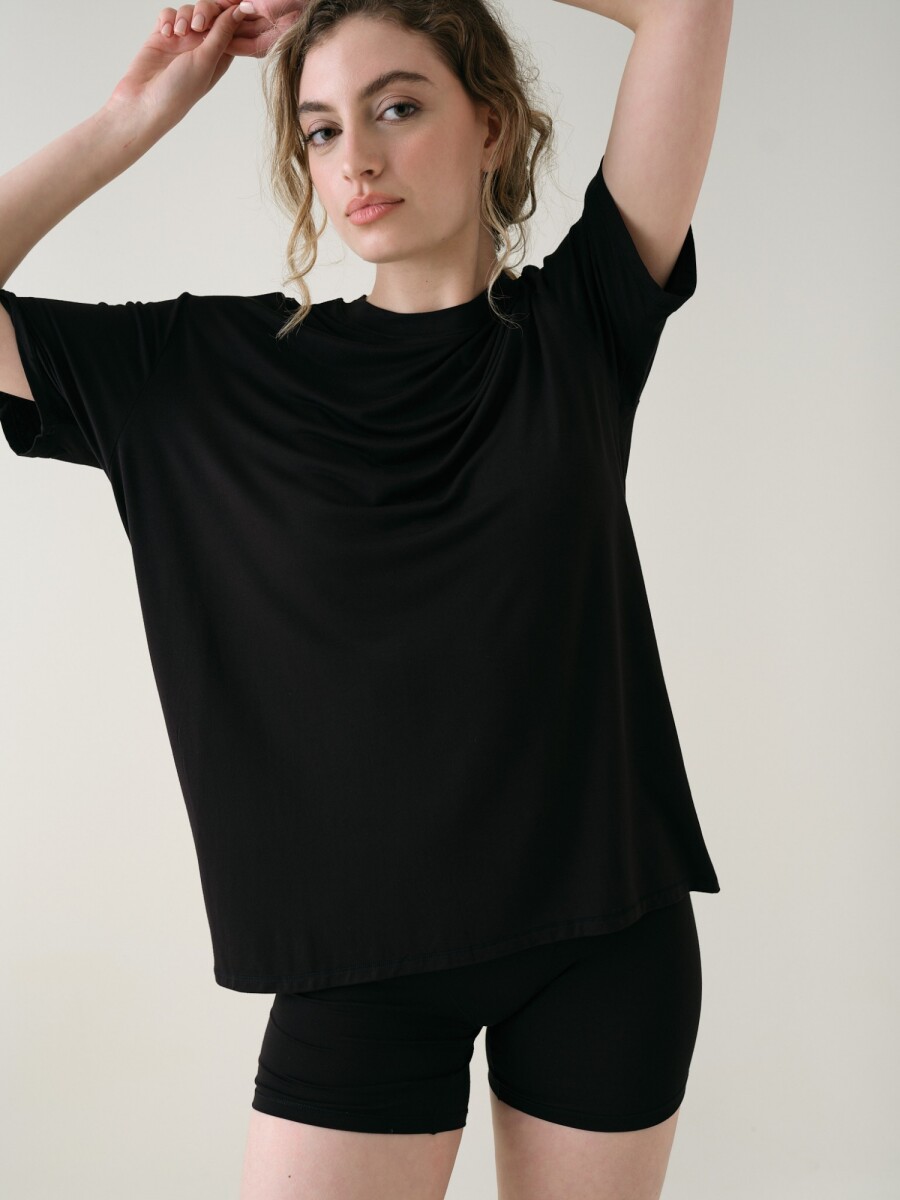 Remera Oversize Viscosa - Negro 