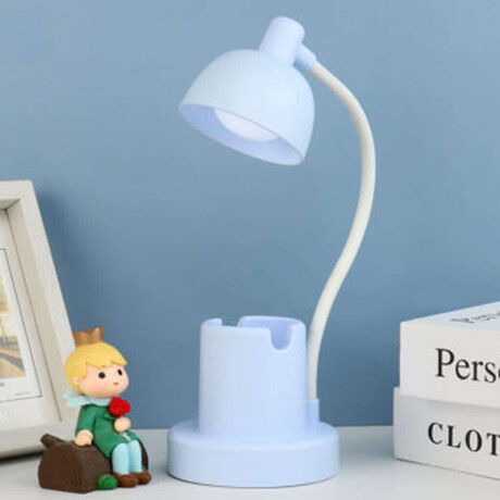Lámpara veladora de escritorio con portalápices Celeste