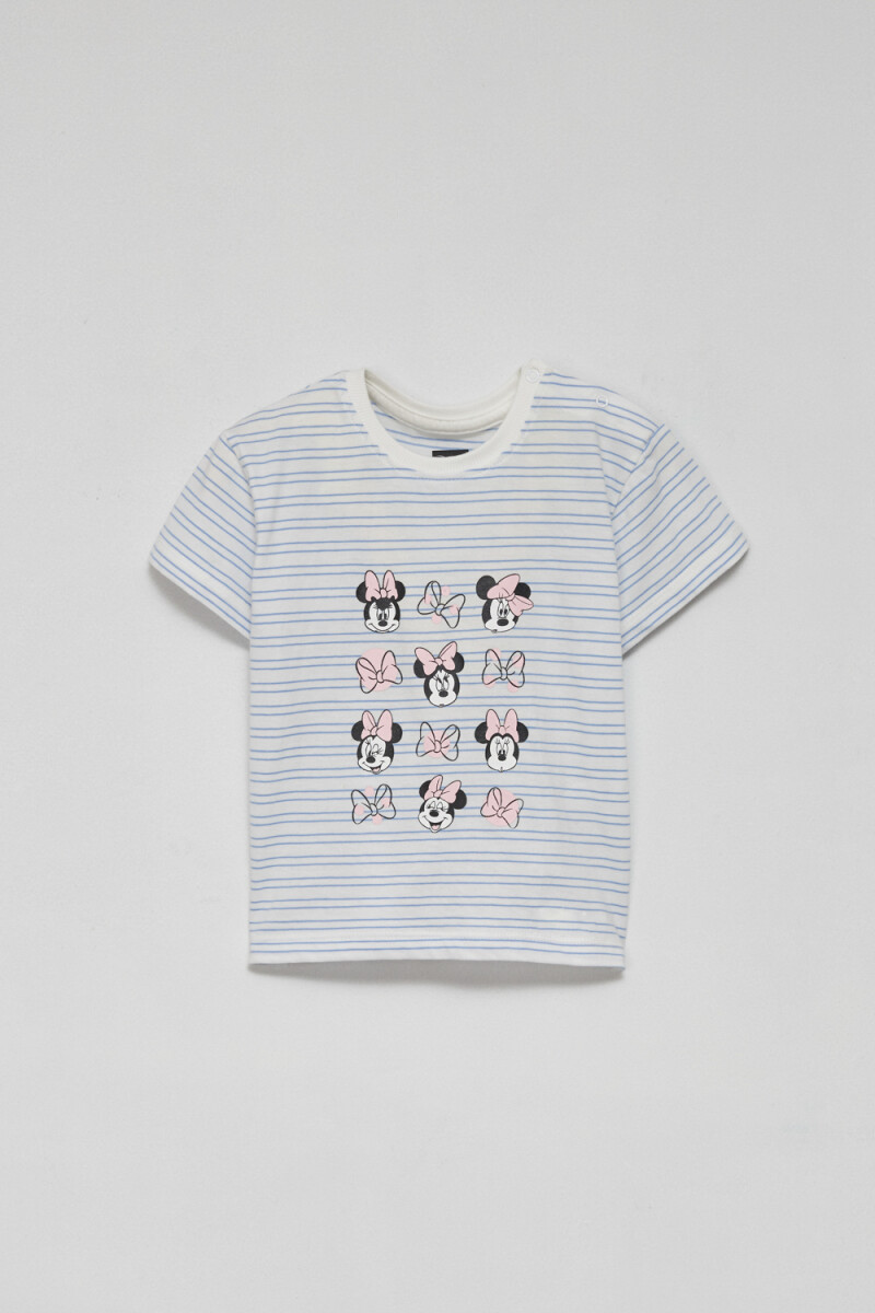 Camiseta manga corta estampada Minnie - Blanco