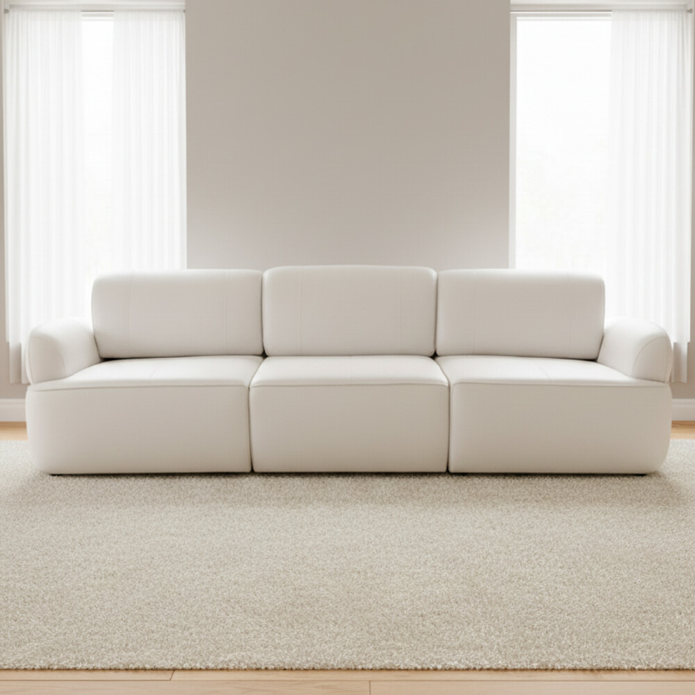 SOFA 4 CUERPOS CUERO-100-NATURAL NATURAL-BEIGE IRON MARFIL