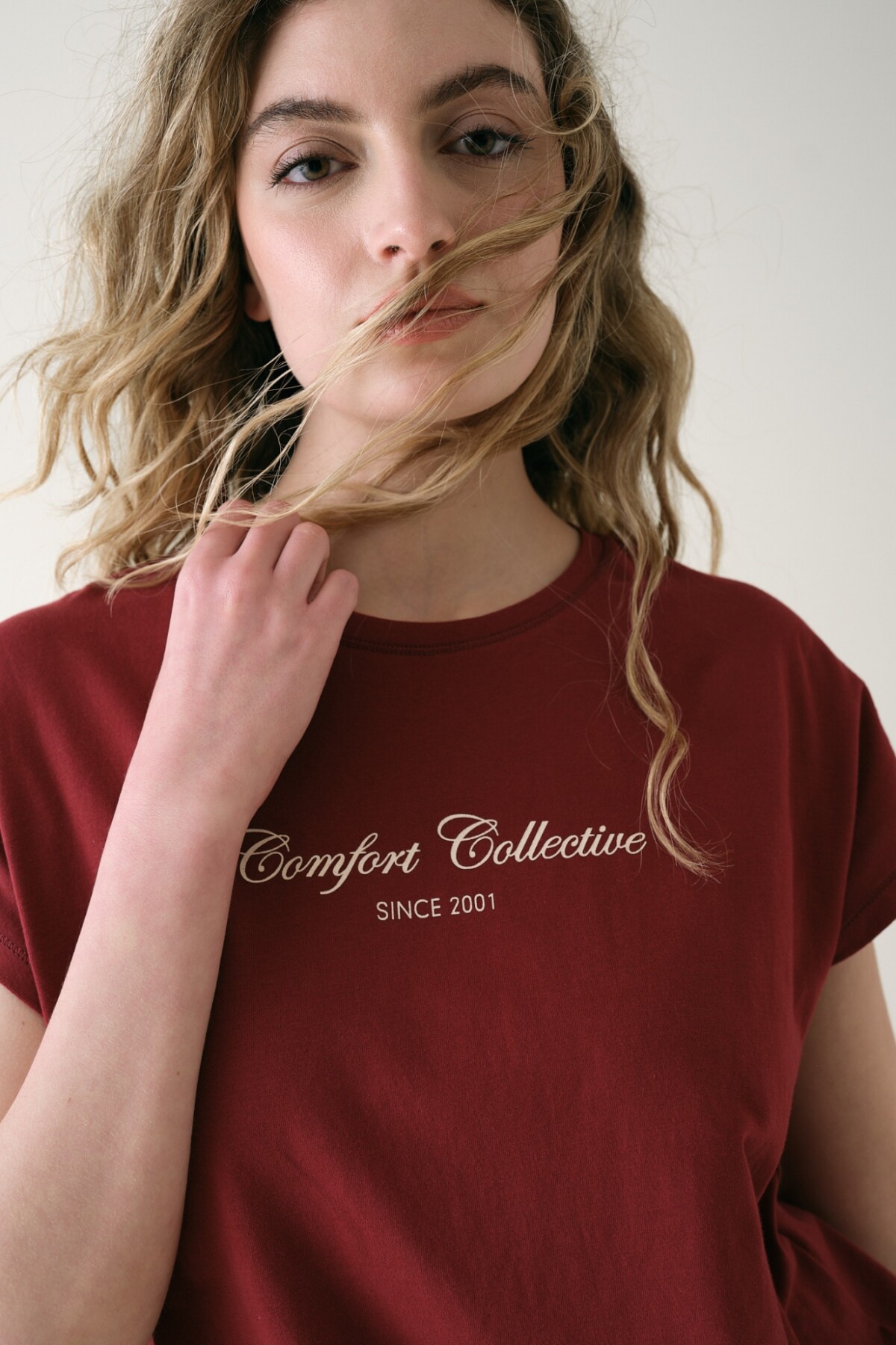 Remera Manga Dolman Algodón Burdeos