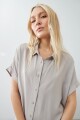 Vestido camisero tie dye beige