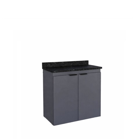 Mueble de baño suspendido Aster negro 60 cm mesada granito sin bacha Mueble De Baño Suspendido Aster Negro 60 Cm Mesada Granito Sin Bacha