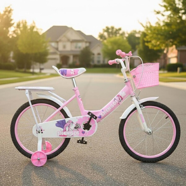 Bicicleta infantil Shengdi Rodado 18 Canasto Parrilla Hadas Rosa 2