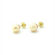 8,5 mm Caravanas en Oro 18 K Con Perlas 8,5 mm Caravanas en Oro 18 K Con Perlas