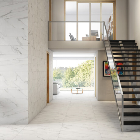 Porcelanato Marmolado Blanco Mate Liso 90X90Cm 10Mm Piso Pared GAMAS DE BLANCO