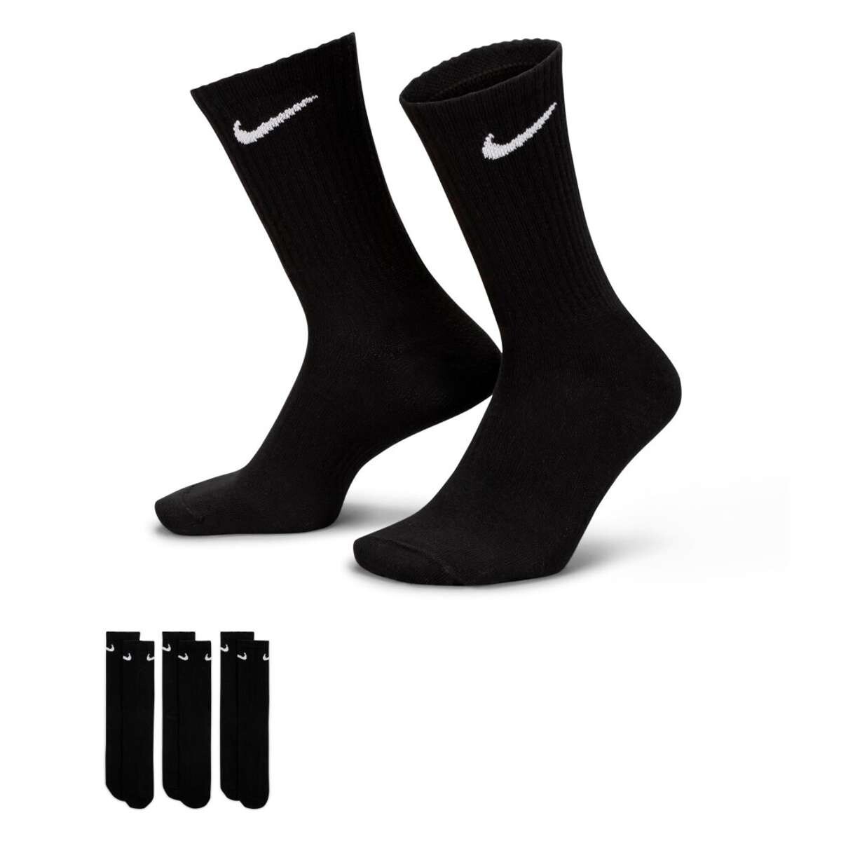 Medias Nike Everyday Ltwt Media larga 3-Pack de Hombre - Negro 