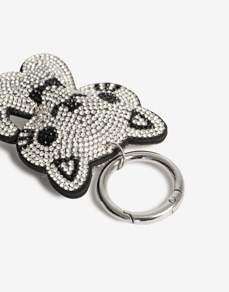 Llavero Strass Llavero Y Charm De Gato Con Strass - Combinacion Bicolor