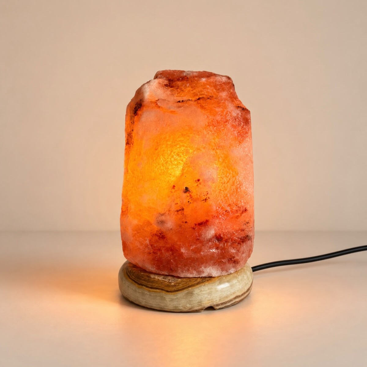 Lámpara de Sal Natural con Base de Piedra – 