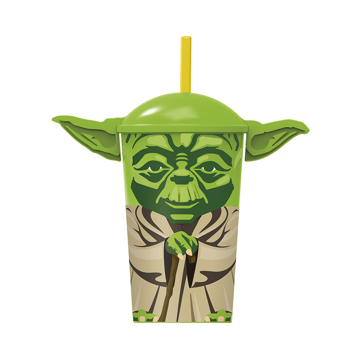 Vaso Plástico Forma 3D con Pajita Star Wars 400 ml 