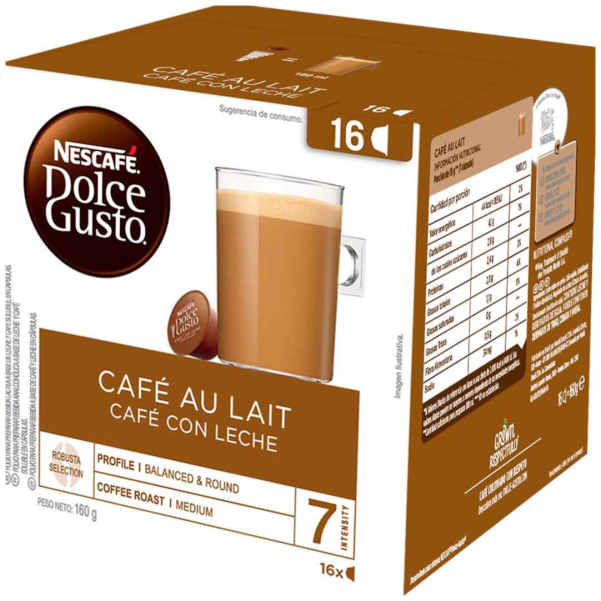 Capsulas Dolce Gusto Nescafe Cafe Au Lait 