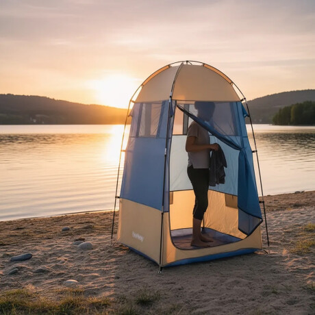 Carpa Camping Baño Bestway Super Comoda Calidad 1x1x1.9mts Celeste/beige