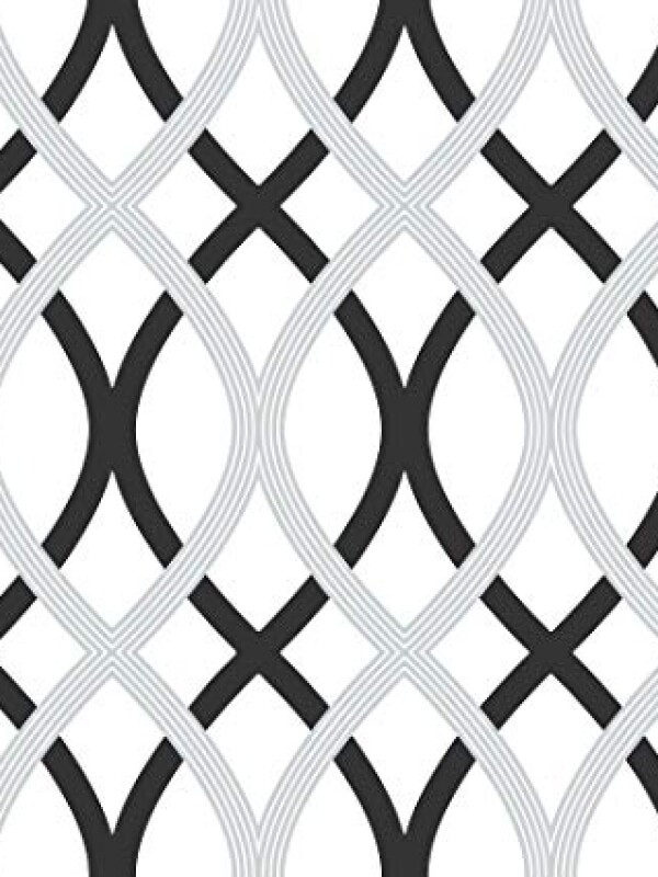 WALLPAPER AUTOADHESIVO BLACK AND SILVER LATTICE N/A