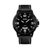Reloj Skmei 9115BKBK analógico para hombre en acero negro con correa negra de cuero Negro