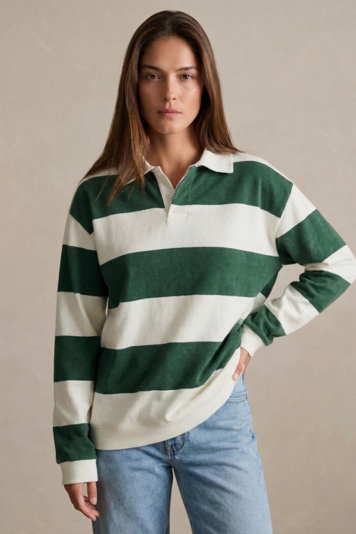 Sweater Polo Rayas Verde