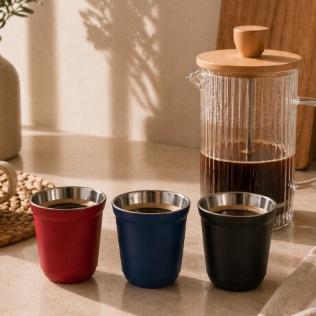 Taza pocillo de acero doble pared - 160ml Azul