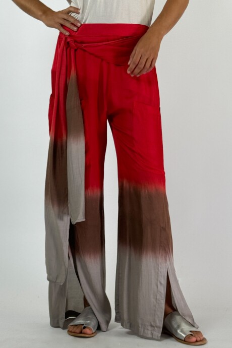 PANTALON ESPINO Chocolate Y Rojo