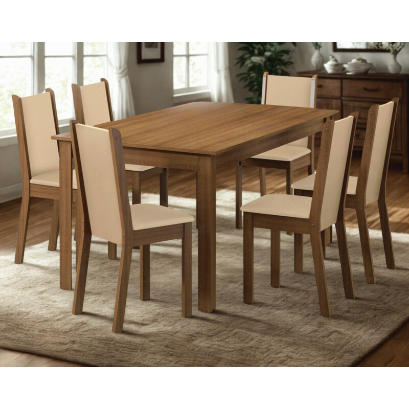 Juego de Comedor Jaine 6 Sillas Marrón