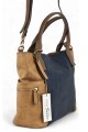 Cartera grande combinada Azul con beige