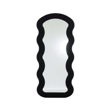 Espejo de pie con marco de ondas velvet - 60x160cm Negro