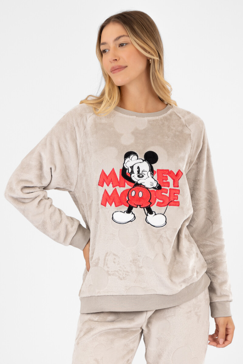 Pijama mickey grey fleece Gris melange