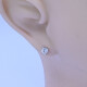 Caravanas oro 18k blanco engarce 4 puntas con brillantes. Caravanas oro 18k blanco engarce 4 puntas con brillantes.