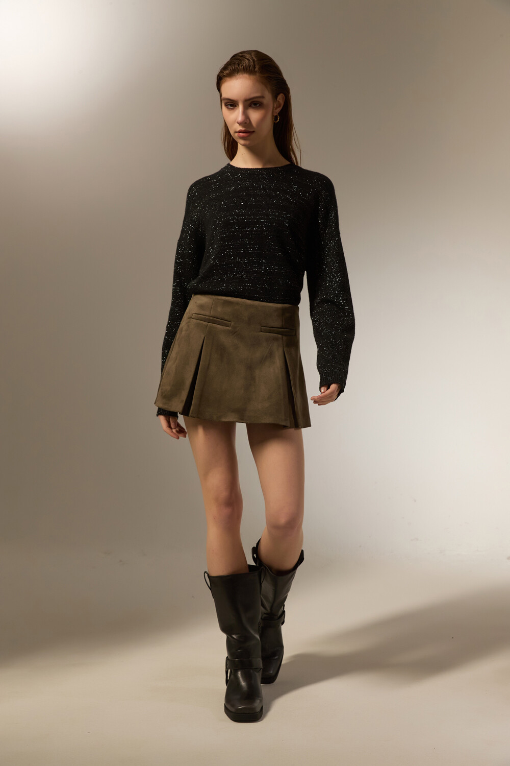 Short Lilina Verde Oliva Oscuro