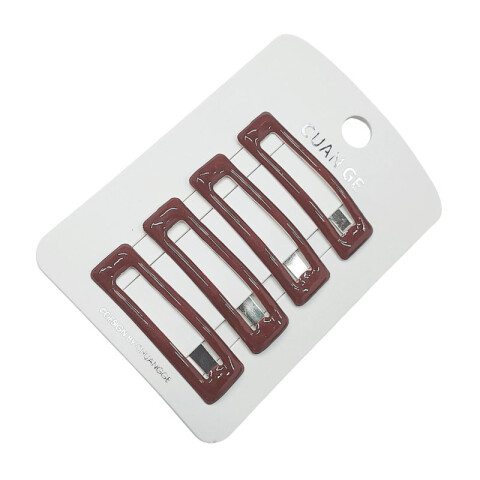 Broche pinzas bordó rectangulares x4 Broche Pinzas Bordó Rectangulares X4