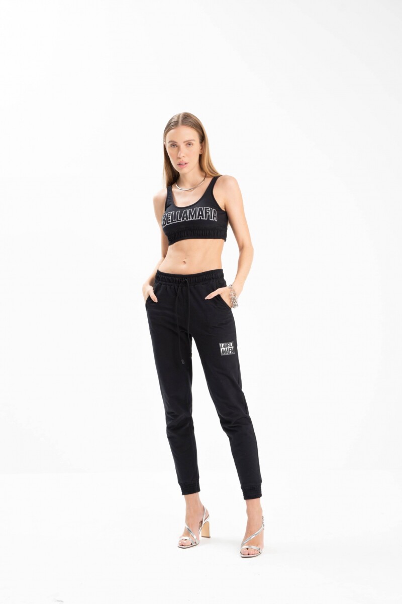 CONJUNTO MATCH TOP NEGRO 