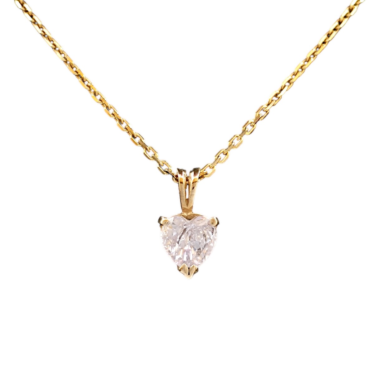 Dije Corazón-Oro bajo-Piedra Zirconia-CP8642 - conpiedra 