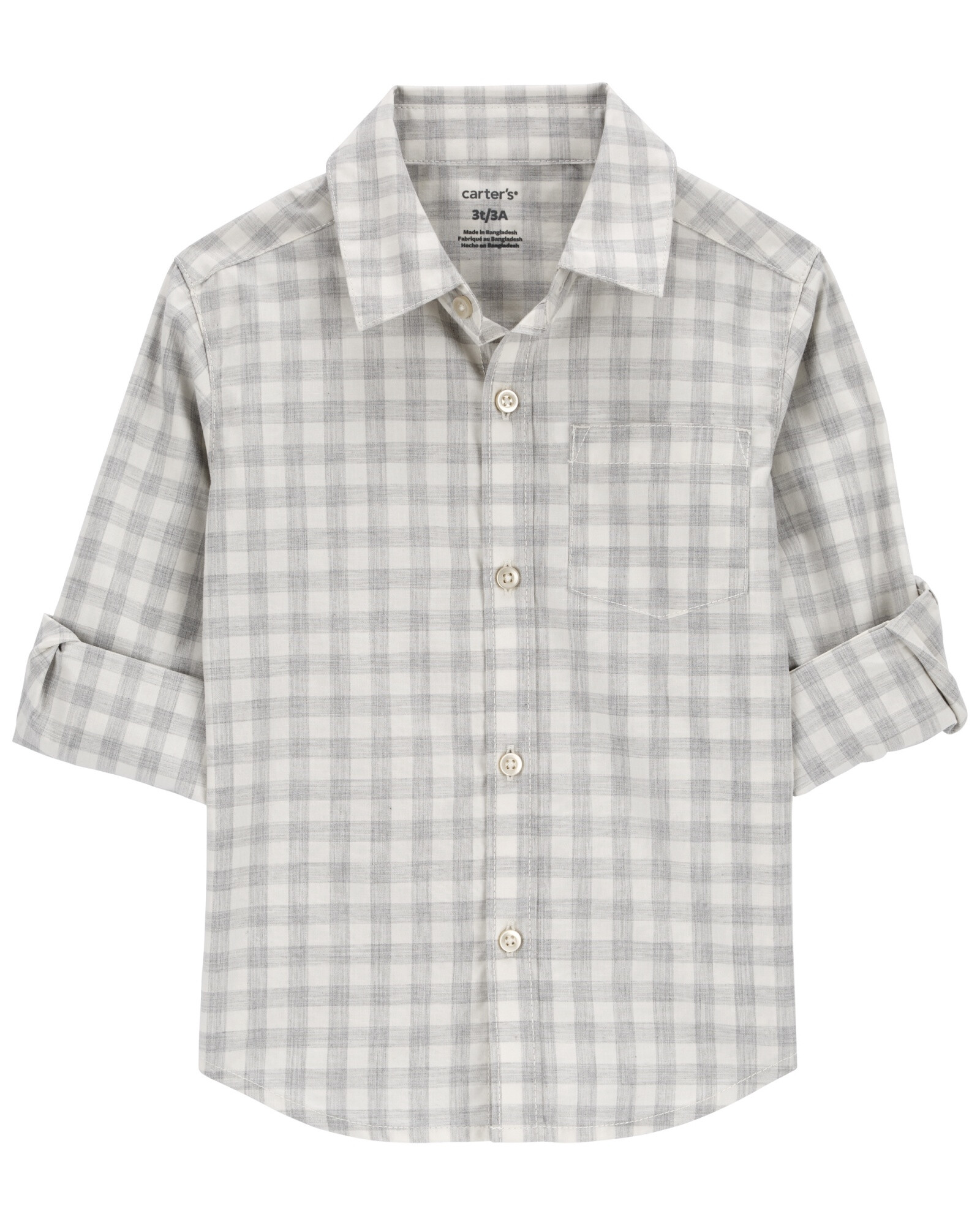 Camisa de popelina, diseño a cuadros Camisa de popelina, diseño a cuadros