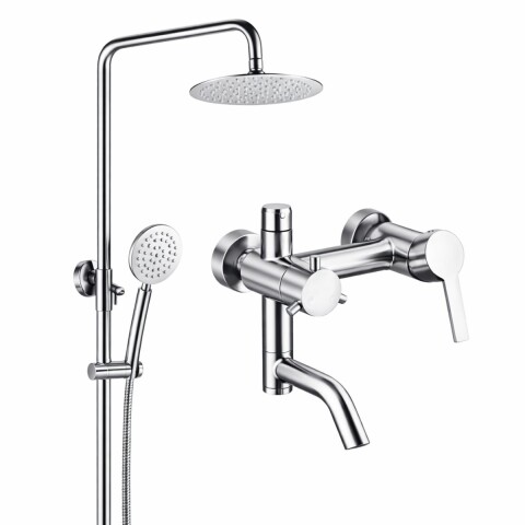 Barral de ducha Monocomando Exterior con transferencia Milano Gris Satinado Barral De Ducha Monocomando Exterior Con Transferencia Milano Gris Satinado