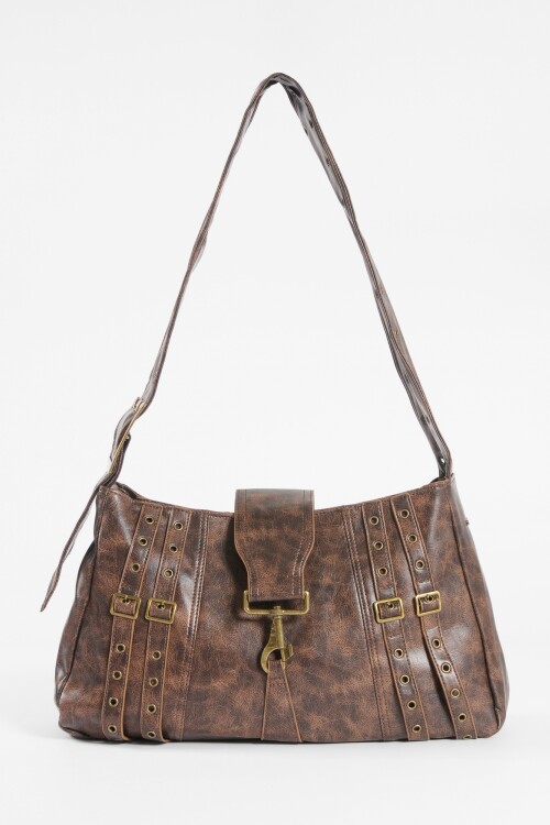 Cartera con herraje marrón