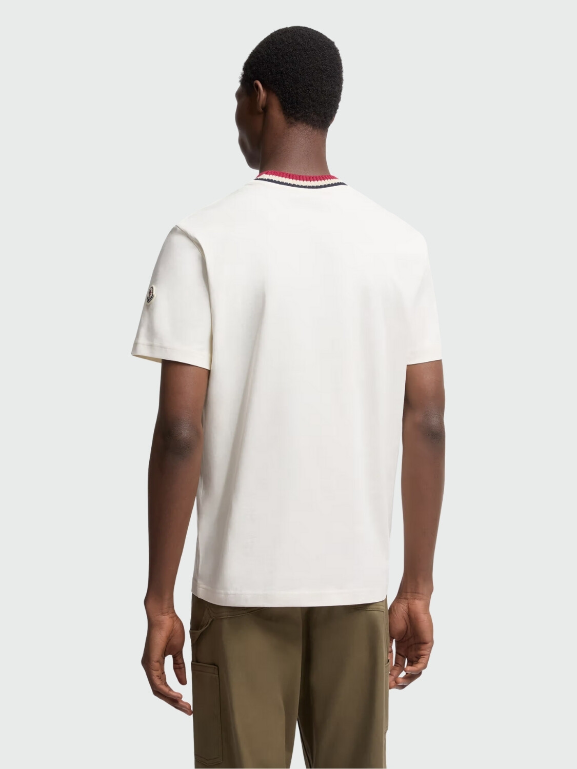 MONCLER - CAMISETA DE ALGODÓN CON LOGOTIPO BORDADO Blanco