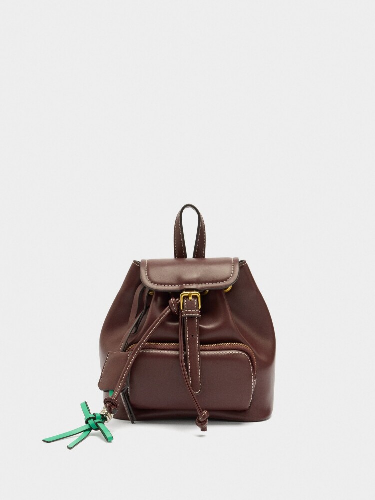 Mini Mochila Com Colgante burdeos