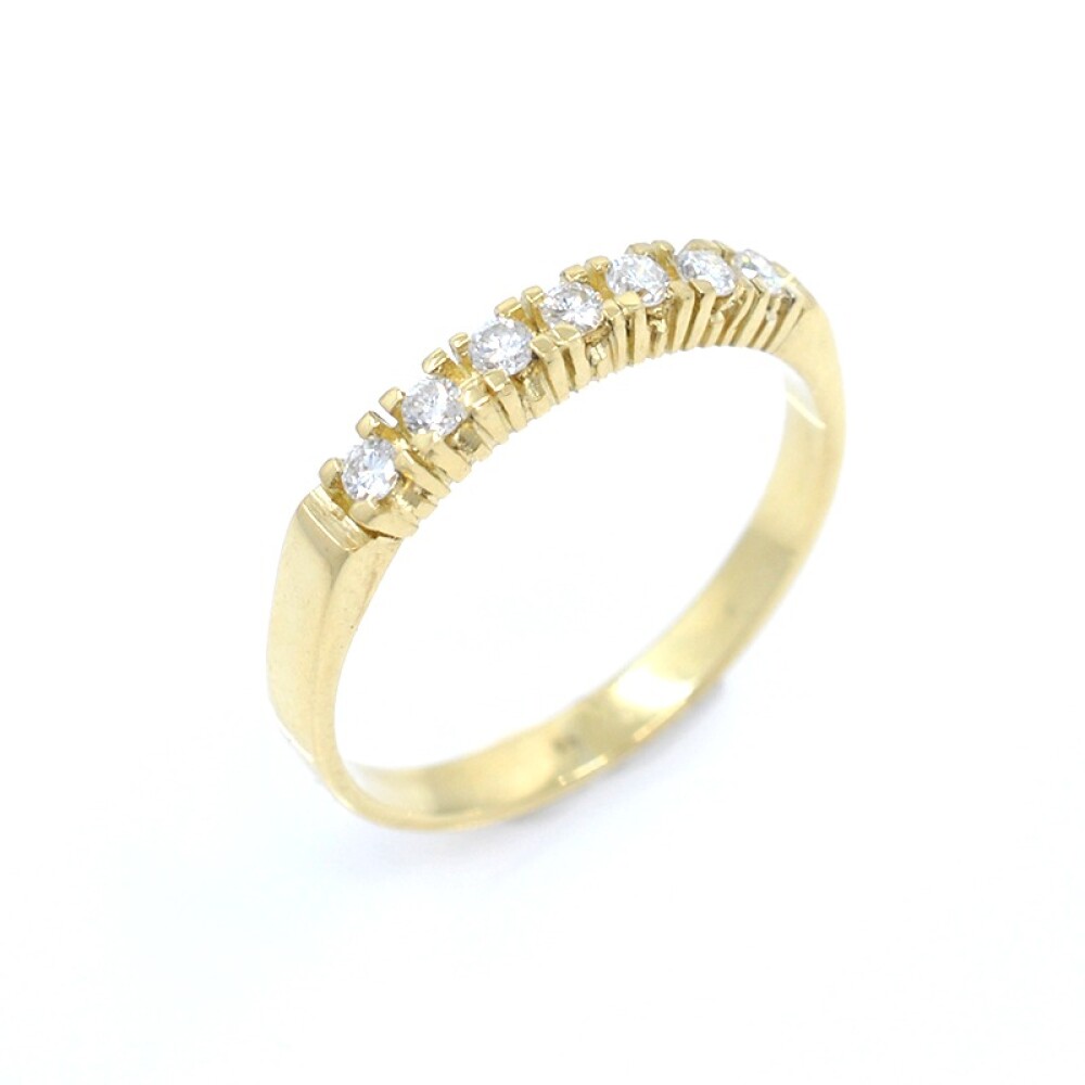 Anillo medio sin fin en oro 18k y brillantes Anillo medio sin fin en oro 18k y brillantes