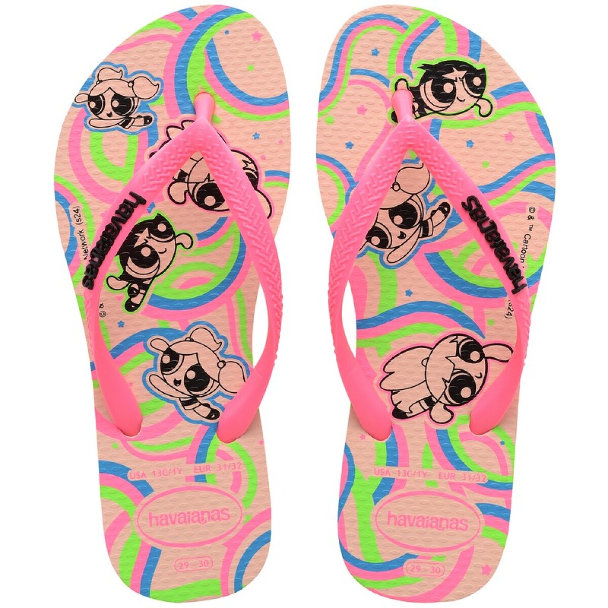 Ojotas Havaianas Kids Slim Powerpuff Girls - Rosa 