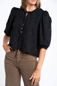 Blusa Broderie Negro