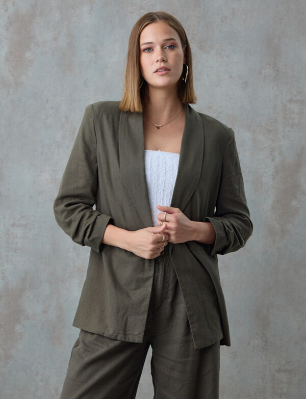Blazer Lino Mga Frun VERDE