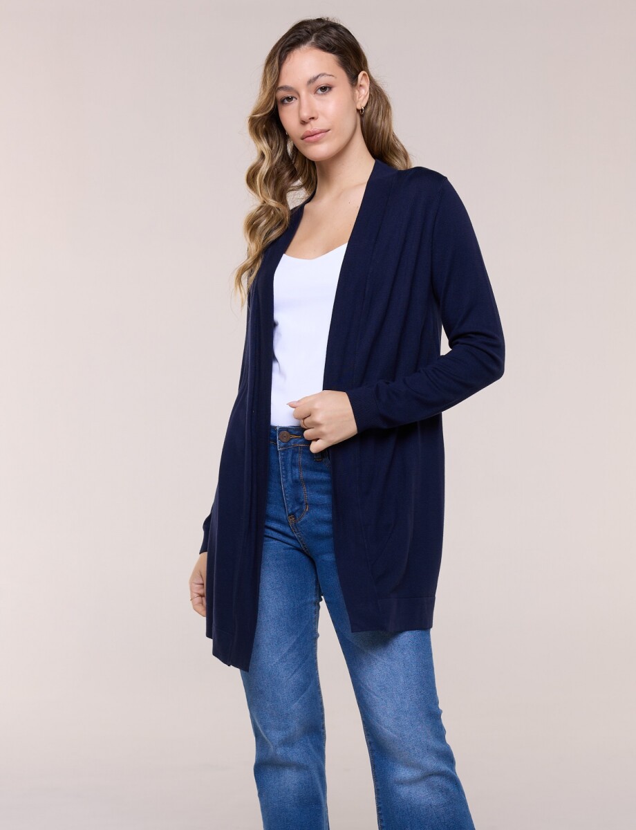 Cardigan Liviano Abierto - Azul 