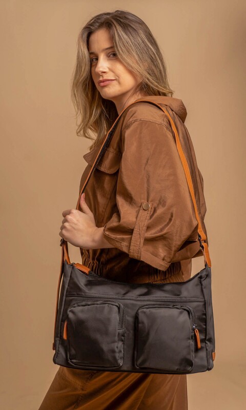 BANDOLERA MORRAL TAHINA NEGRO C/SUELA