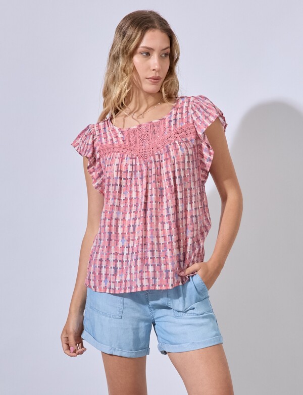 Blusa Puntilla ROJO/MULTI