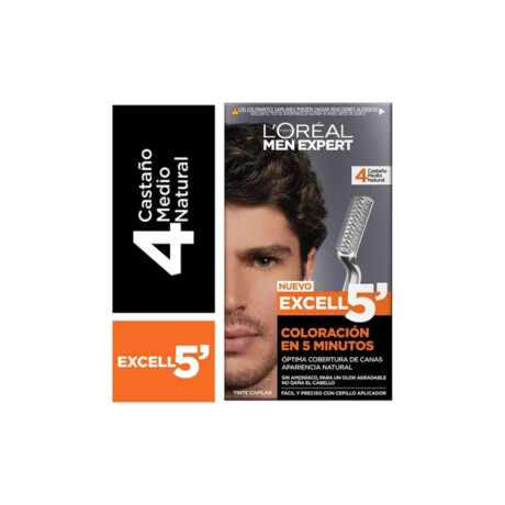Tintura Para Cabello L'Oréal Paris Hombre Excell 5' Men Castaño Oscuro N°4 Tintura Para Cabello L'Oréal Paris Hombre Excell 5' Men Castaño Oscuro N°4